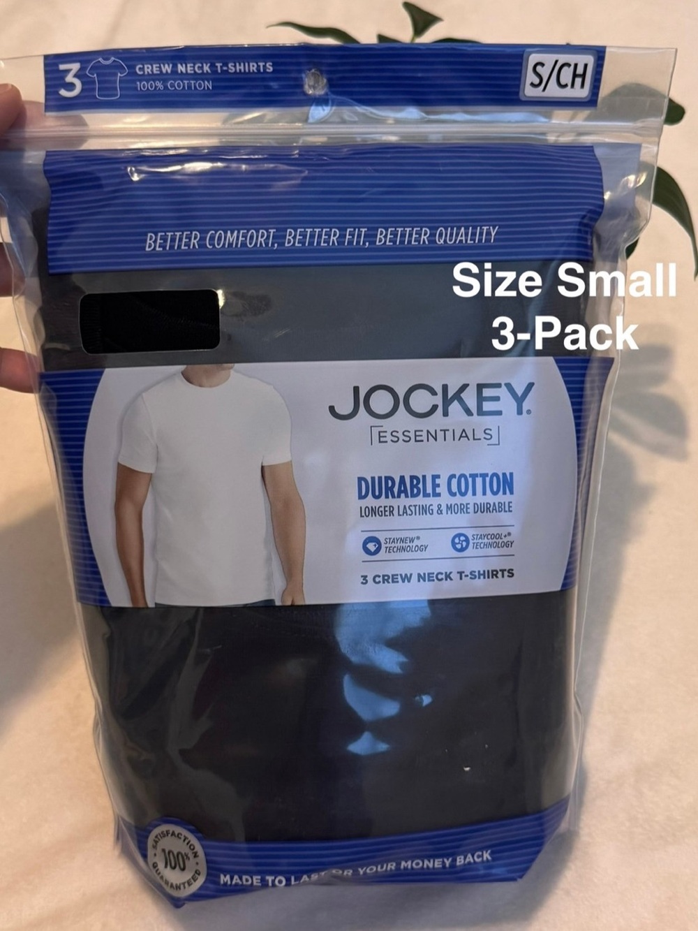 Jockey® Essentials Men's 100% Cotton T-Shirt, 3 Pack, Small
